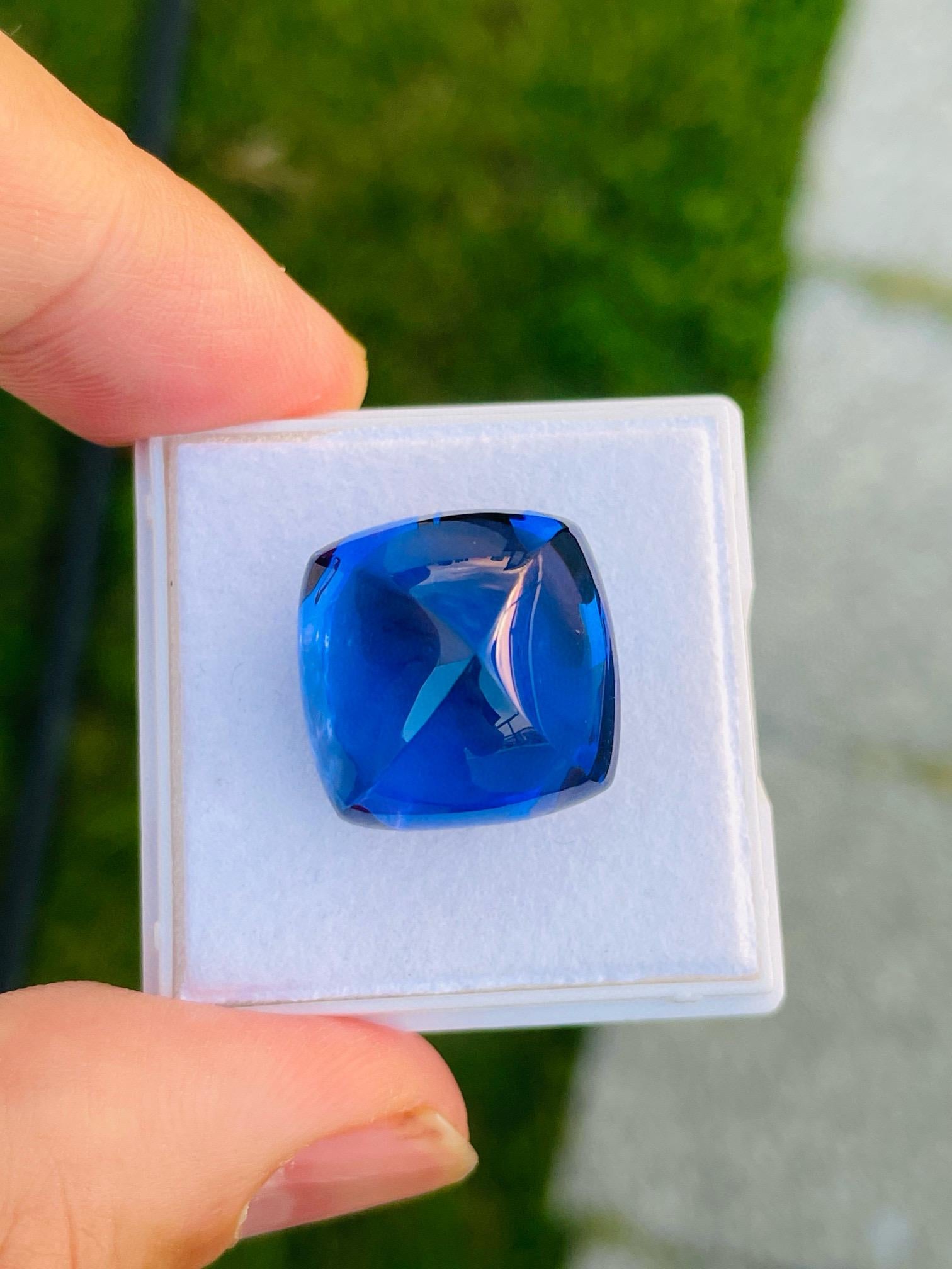 collection tanzanite 41.81ct royal blue cabochon 100% clean gemstone  In New Condition For Sale In bangkok, TH