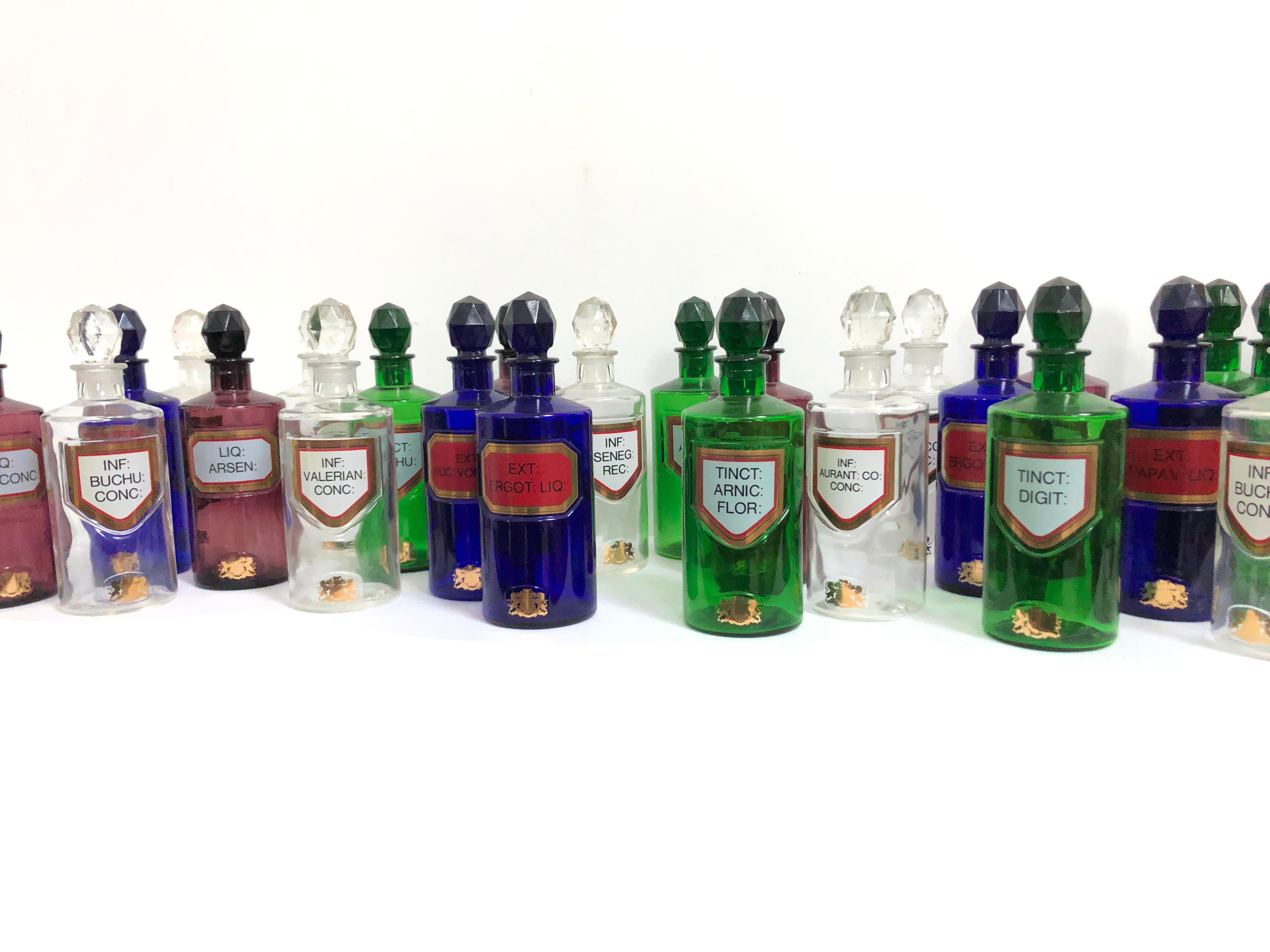 Collection Vintage Apothecary Royal Pharmaceutical Society Glass Bottles Bottle 2