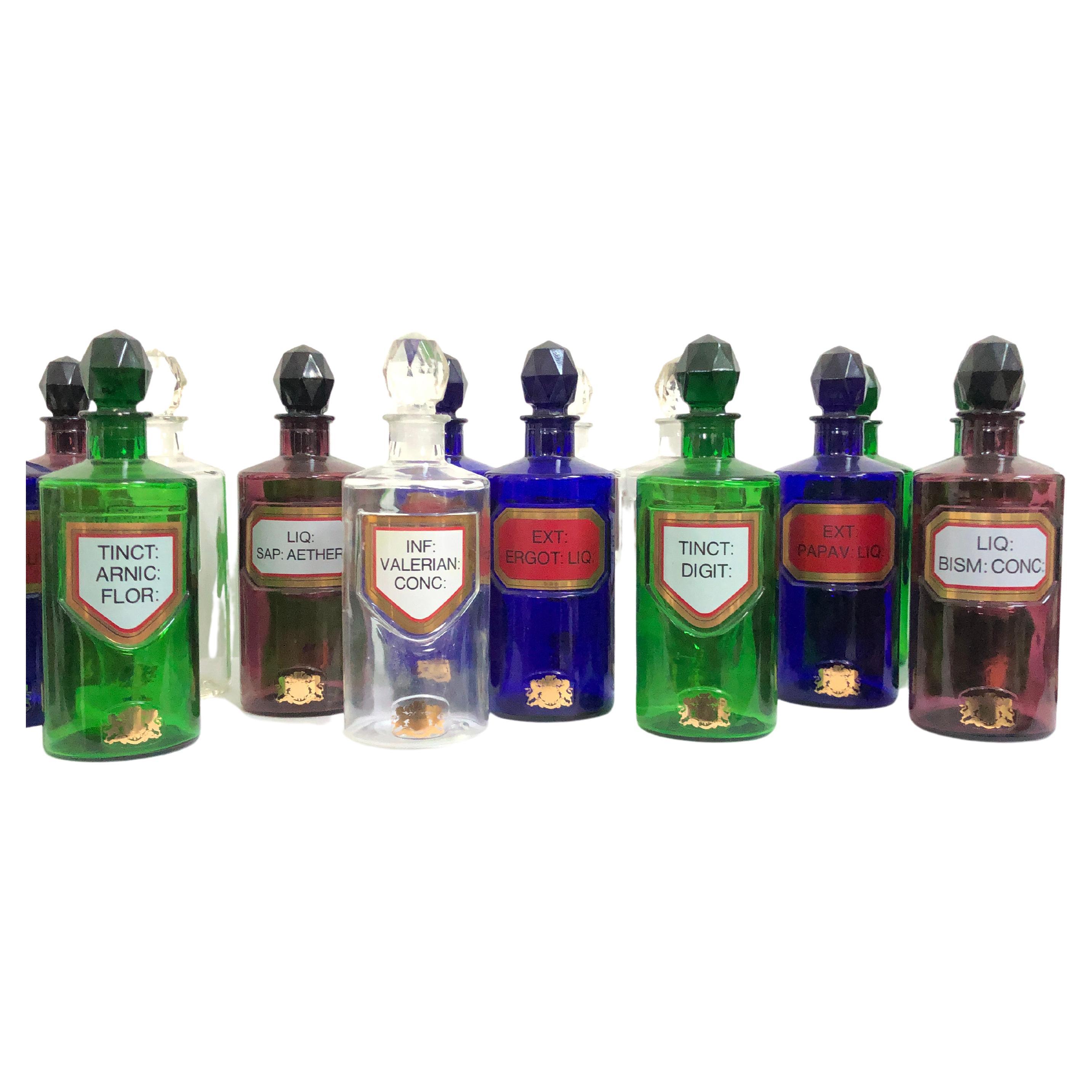 collection of vintage glass bottles For Sale at 1stDibs