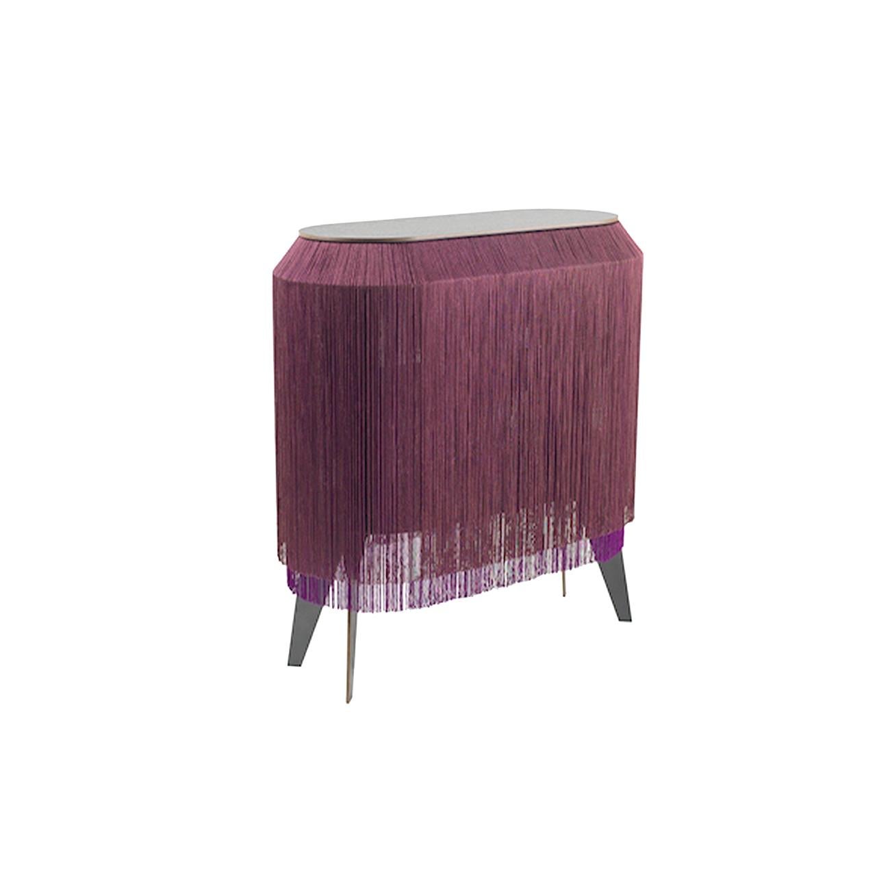 Bordeaux Fringe Side Table / Nightstand, Made in France In New Condition In Beverly Hills, CA