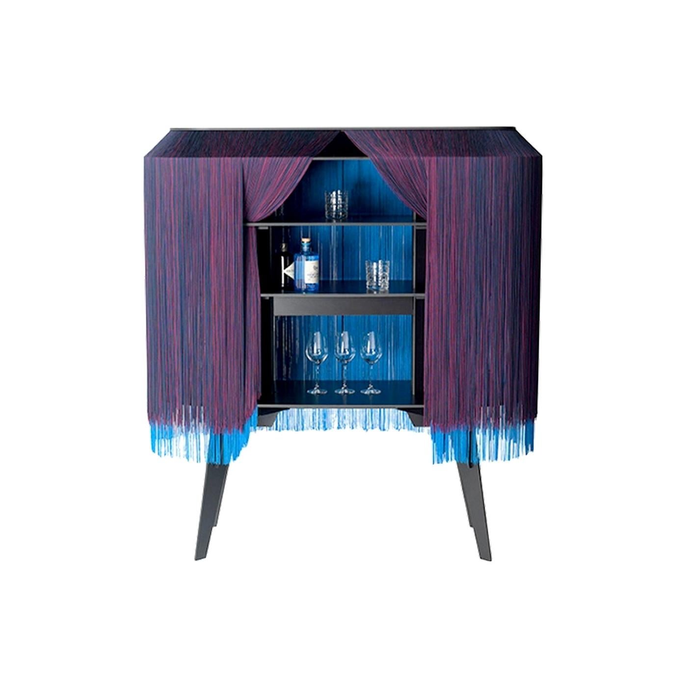 Blue Fringe Bar / Cabinet,  Made in France