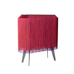 Grande armoire / bar à franges rouges, fabriquée en France