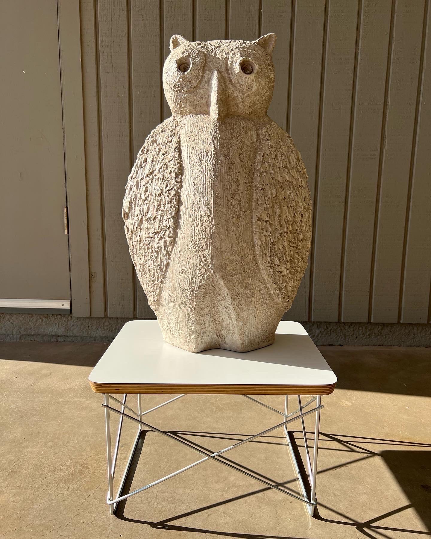 Ceramic Collections ‘85 Inc. hand-painted plaster and ceramic owl For Sale