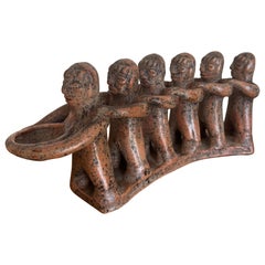 Collective Human Figures Terracotta Sculpture, Mexican Folk Art”