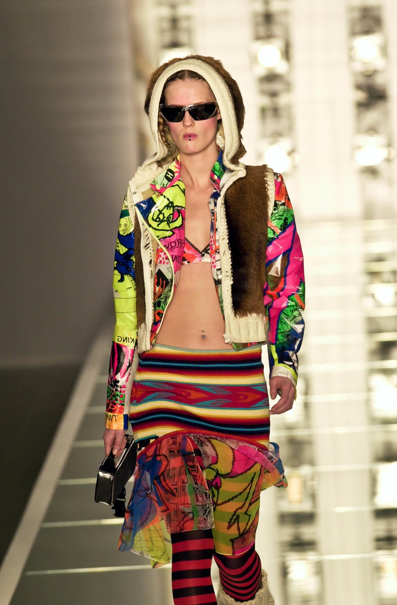Brown Collector! 2001 Fall RTW John Galliano for Christian Dior Sleeveless hooded / ve For Sale