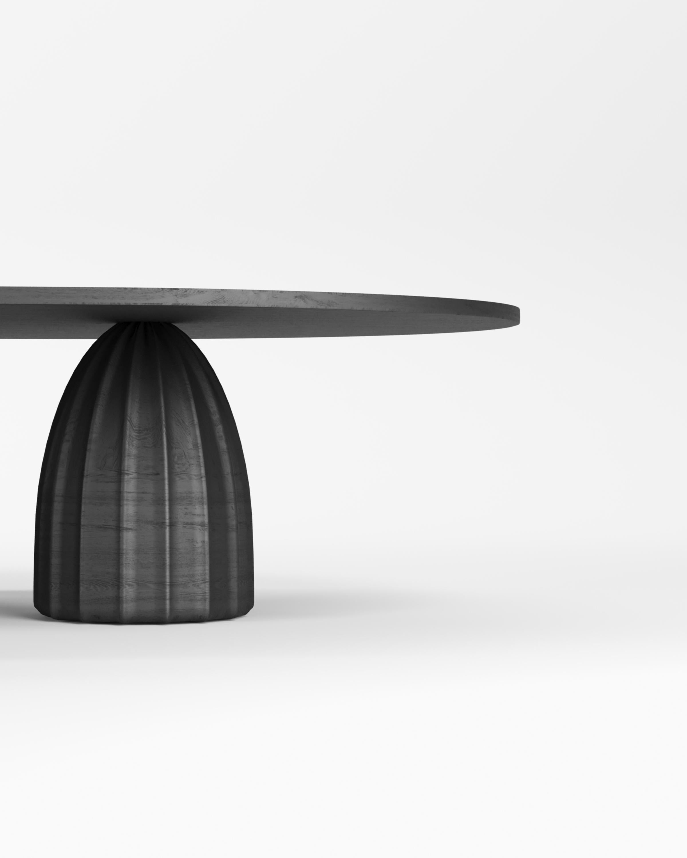 Modern Collector- 21st Century Designed by Alter Ego Djembe Center Table Black Oak  For Sale