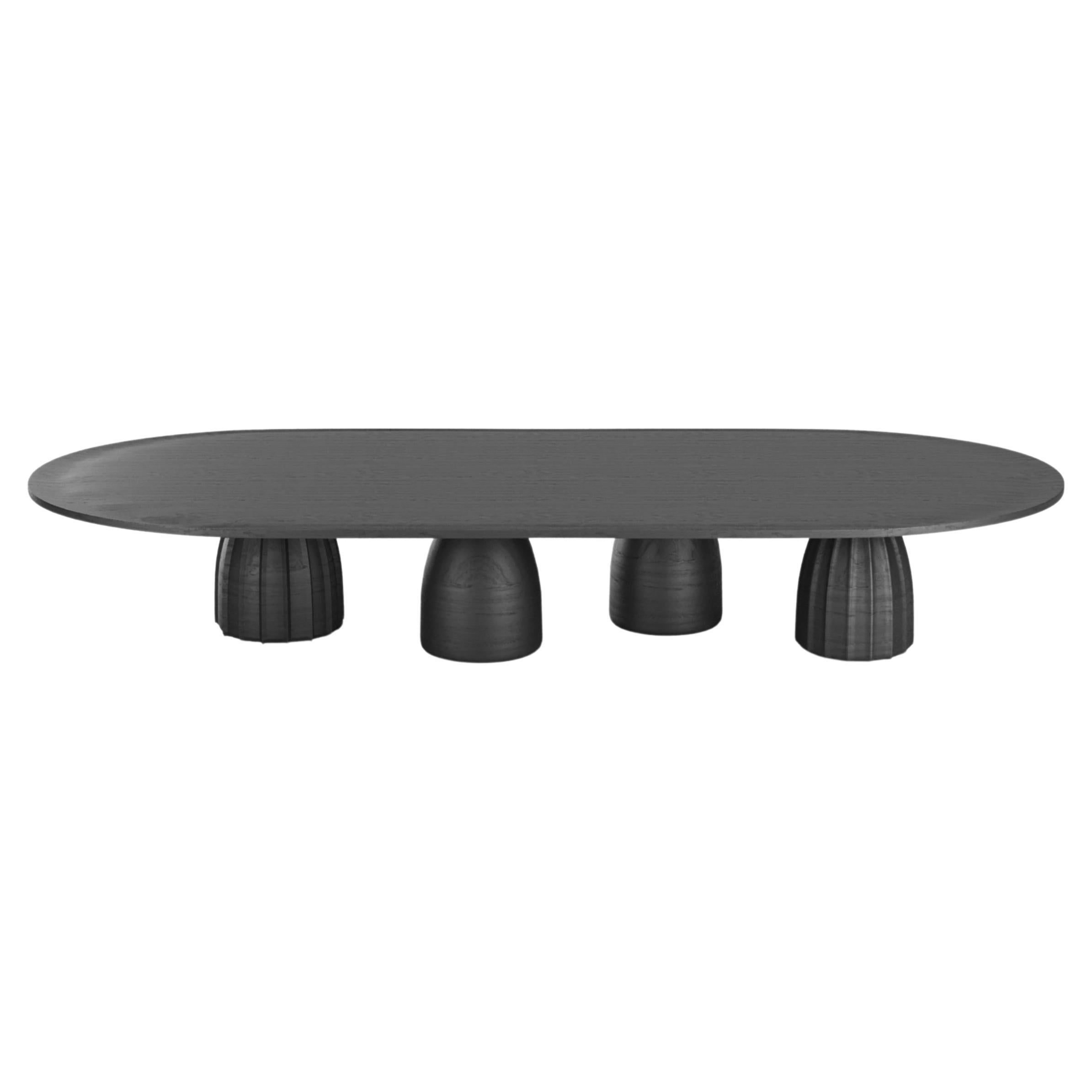 Collector- 21st Century Designed by Alter Ego Djembe Center Table Black Oak  For Sale