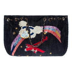 Collector "Airplane Rainbow" Chanel Tote bag in Blue Denim, SHW