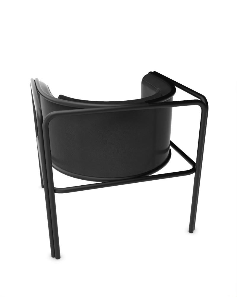 Collector AZ1 Armchair Black Leather and Black Metal by Francesco Zonca In New Condition For Sale In Castelo da Maia, PT