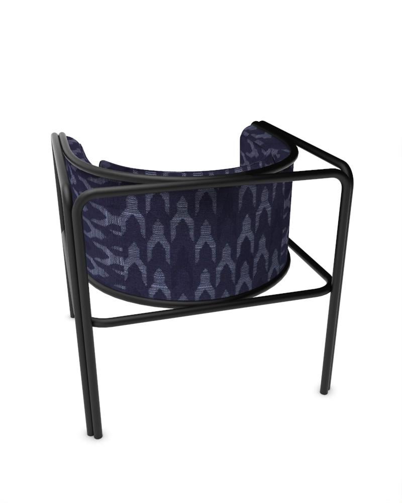 Collector AZ1 Armchair Baldac Blue Fabric & Black Metal by Francesco Zonca In New Condition For Sale In Castelo da Maia, PT