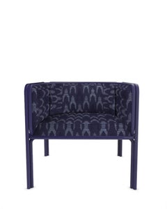 Collector AZ1 Armchair Baldac Blue Fabric & Dark Blue Metal by Francesco Zonca