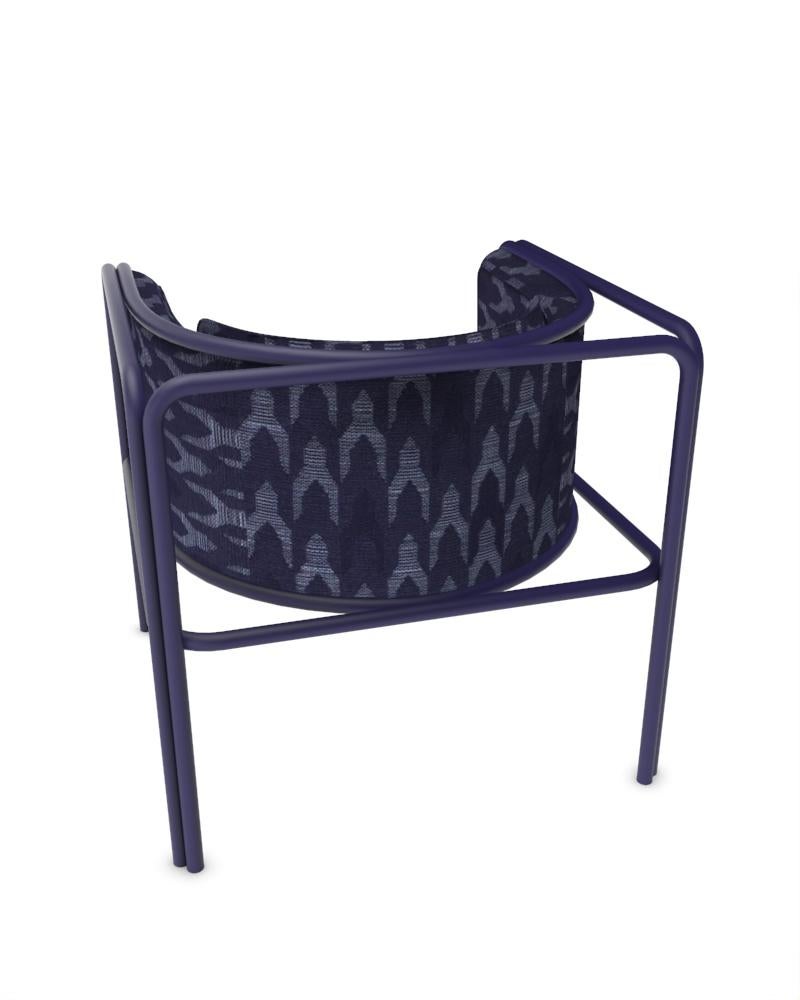 Collector AZ1 Armchair Baldac Blue Fabric & Dark Blue Metal by Francesco Zonca In New Condition For Sale In Castelo da Maia, PT