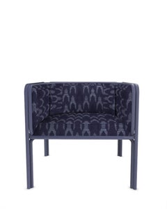 Collector AZ1 Armchair Baldac Blue Fabric & Light Blue Metal by Francesco Zonca