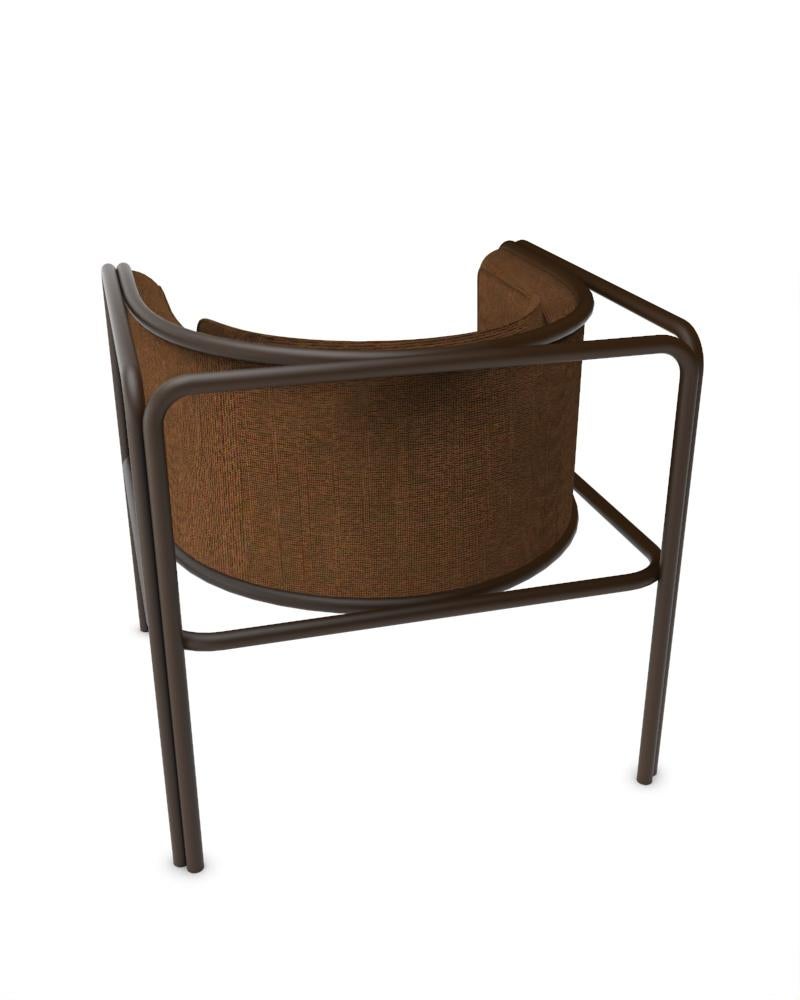 Collector AZ1 Armchair Chocolate Fabric & Dark Brown Metal by Francesco Zonca In New Condition For Sale In Castelo da Maia, PT