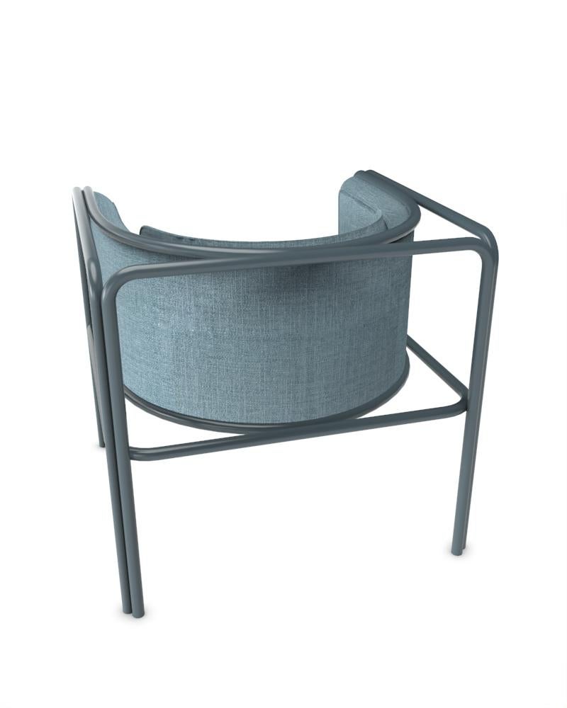 Collector AZ1 Armchair Famiglia Blue Fabric & Blue Metal by Francesco Zonca In New Condition For Sale In Castelo da Maia, PT