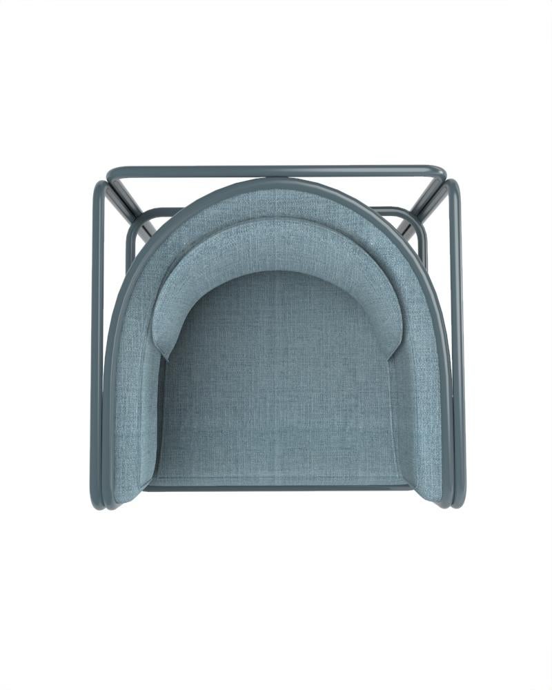 XXI secolo e contemporaneo Poltrona Collector AZ1 Famiglia Blue Fabric & Blue Metal di Francesco Zonca in vendita