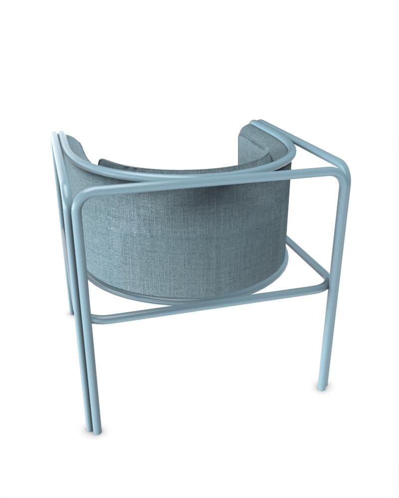 Collector AZ1 Armchair Famiglia Blue Fabric &Light Blue Metal by Francesco Zonca In New Condition For Sale In Castelo da Maia, PT