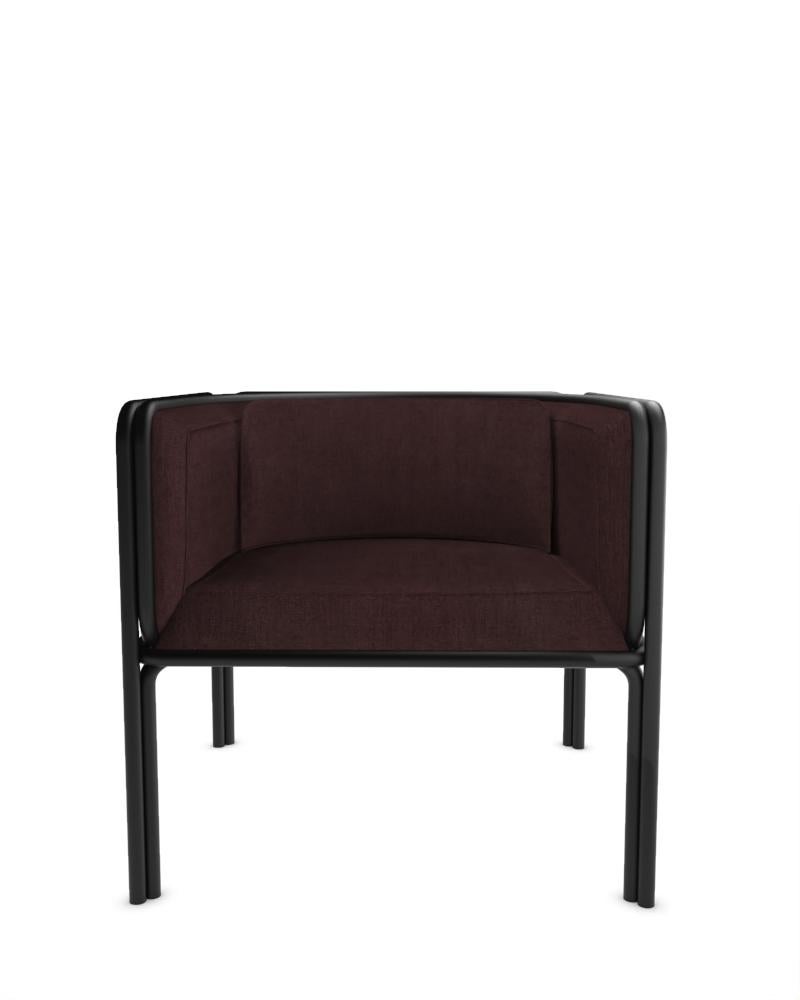 Fauteuil Collector AZ1 Design/One de Francesco Zonca en tissu bordeaux Famiglia 52 et métal laqué noir

Voici le fauteuil AZ1 - un mariage de robustesse et d'élégance raffinée. Cette chaise unique allie harmonieusement l'allure industrielle du fer