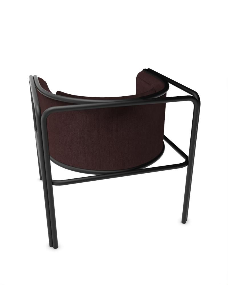 Collector AZ1 Armchair Famiglia Bordeaux Fabric & Black Metal by Francesco Zonca In New Condition For Sale In Castelo da Maia, PT
