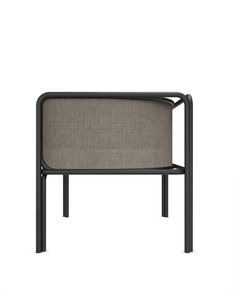 Portuguese Collector AZ1 Armchair Famiglia Grey Fabric & Black Metal by Francesco Zonca For Sale