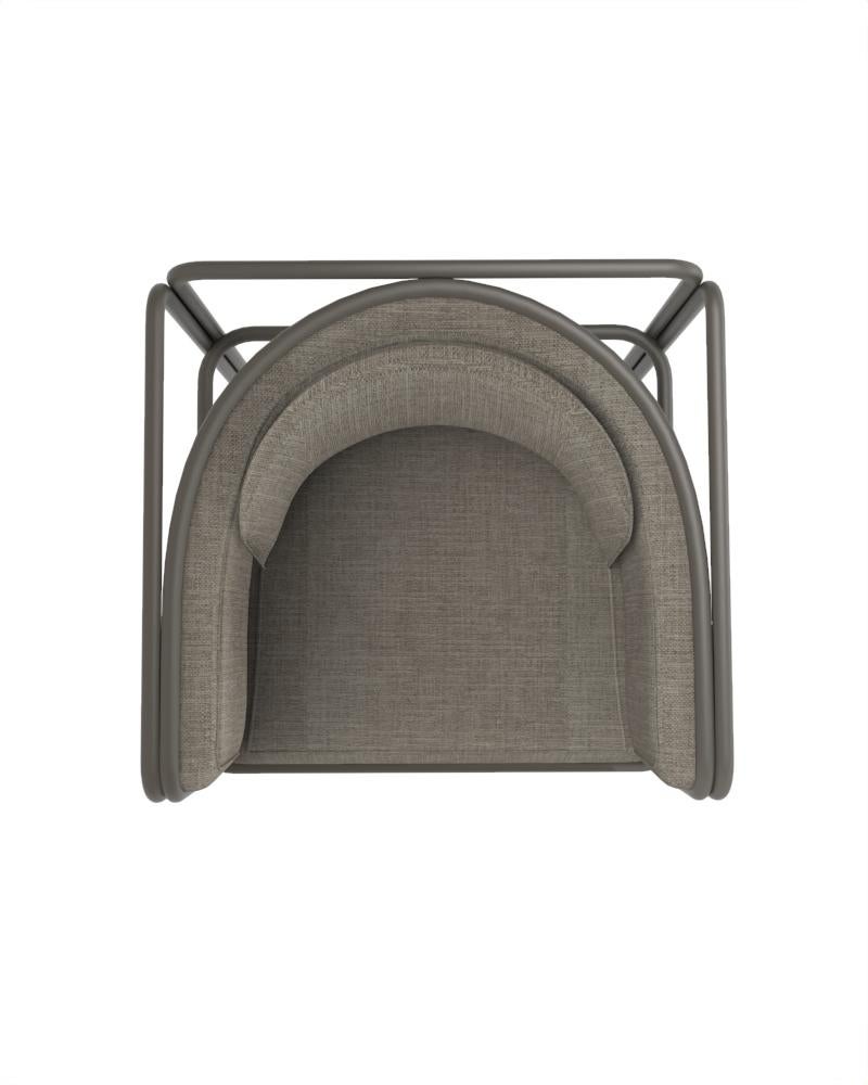 Contemporary Collector AZ1 Armchair Famiglia Grey Fabric & Grey Metal by Francesco Zonca For Sale