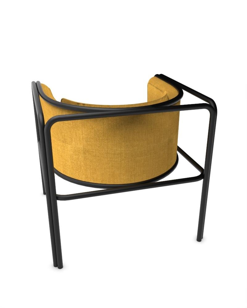 Collector AZ1 Armchair Famiglia Yellow Fabric & Black Metal by Francesco Zonca In New Condition For Sale In Castelo da Maia, PT