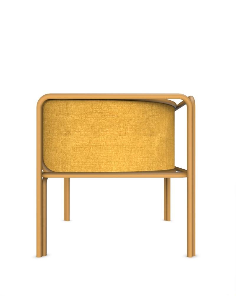 Portuguese Collector AZ1 Armchair Famiglia Yellow Fabric & Yellow Metal by Francesco Zonca For Sale