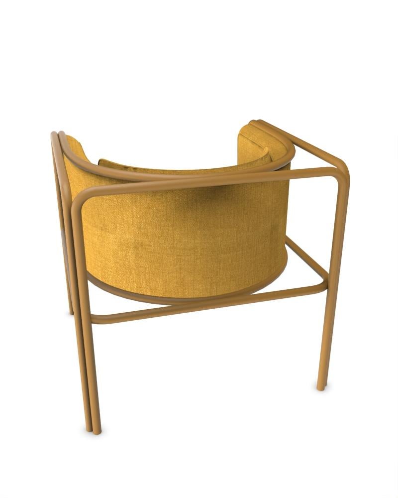 Collector AZ1 Armchair Famiglia Yellow Fabric & Yellow Metal by Francesco Zonca In New Condition For Sale In Castelo da Maia, PT