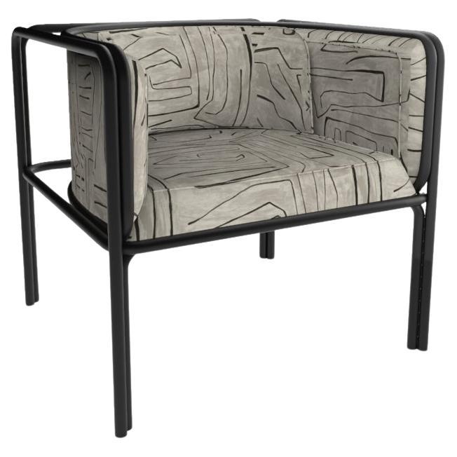 Collector AZ1 Armchair Graphite Fabric and Black Metal by Francesco Zonca