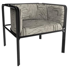 Collector AZ1 Armchair Graphite Fabric and Black Metal by Francesco Zonca