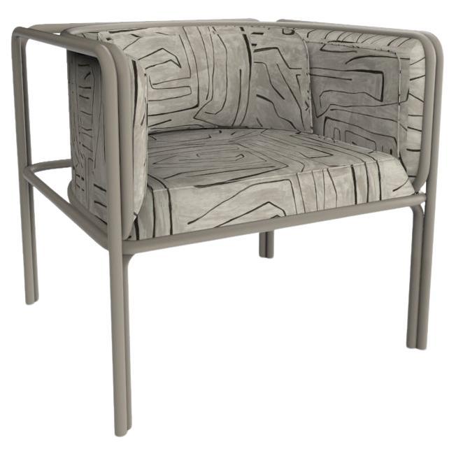 Collector AZ1 Sessel aus graphitfarbenem Stoff und hellgrauem Metall von Francesco Zonca im Angebot
