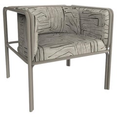 Collector AZ1 Armchair Graphite Fabric and Light Grey Metal by Francesco Zonca
