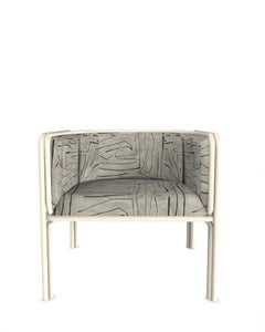 Collector AZ1 Armchair Graphite Fabric and White Metal by Francesco Zonca
