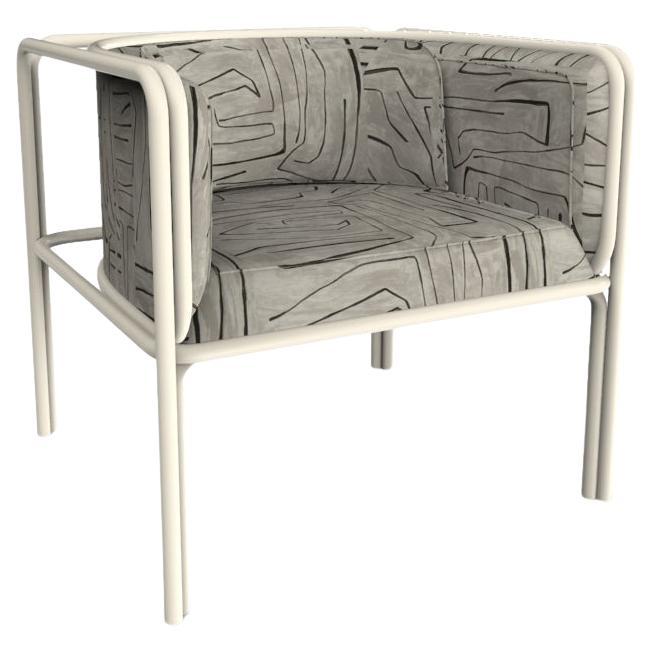 Collector AZ1 Armchair Graphite Fabric and White Metal by Francesco Zonca For Sale