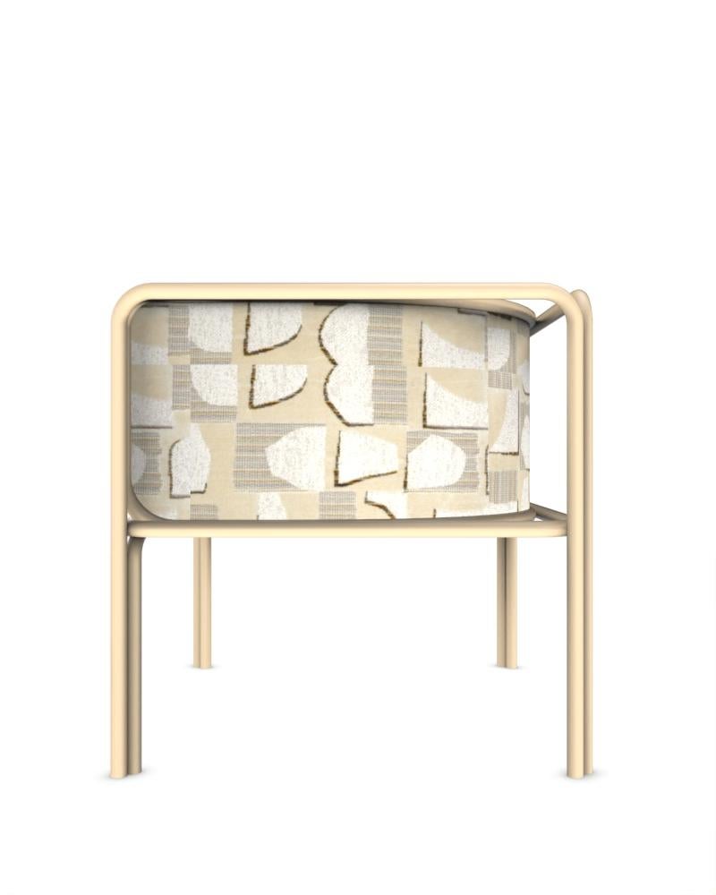 Portoghese Collector AZ1 Poltrona Hymne in tessuto beige e metallo beige di Francesco Zonca in vendita