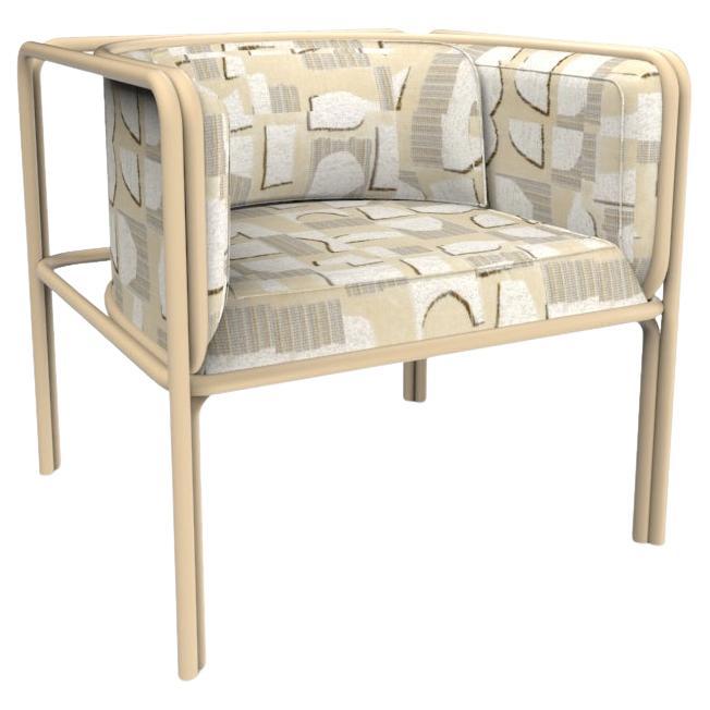 Collector AZ1 Armchair Hymne Beige Fabric & Beige Metal by Francesco Zonca For Sale