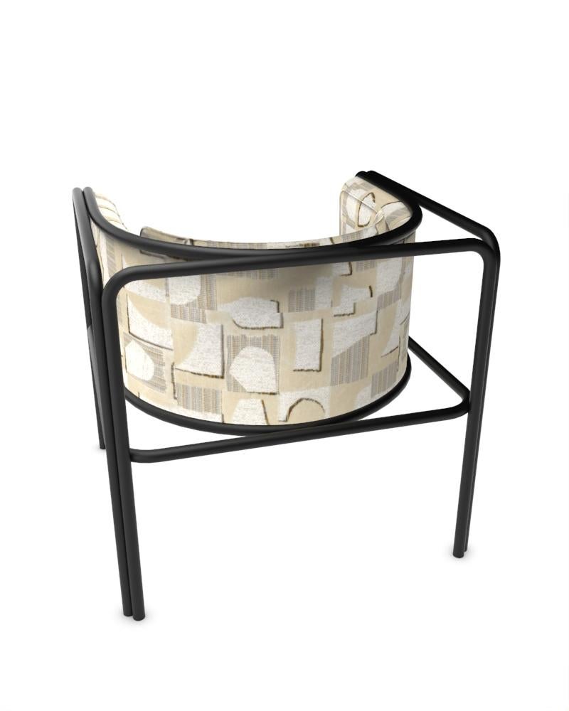 Collector AZ1 Armchair Hymne Beige Fabric & Black Metal by Francesco Zonca In New Condition For Sale In Castelo da Maia, PT