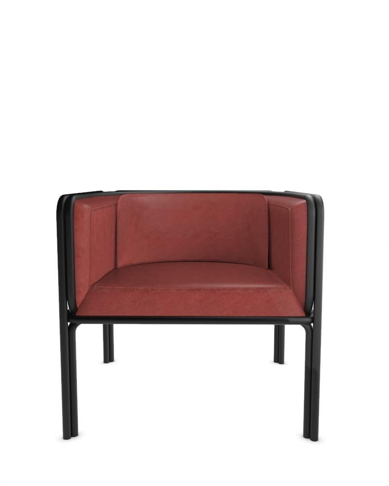 Collector AZ1 Sessel entworfen von Francesco Zonca aus Leder und schwarzem Metall

Der AZ1 Sessel ist eine Kombination aus robuster Stärke und raffinierter Eleganz. Dieser einzigartige Stuhl verbindet nahtlos den industriellen Charme von Eisen mit