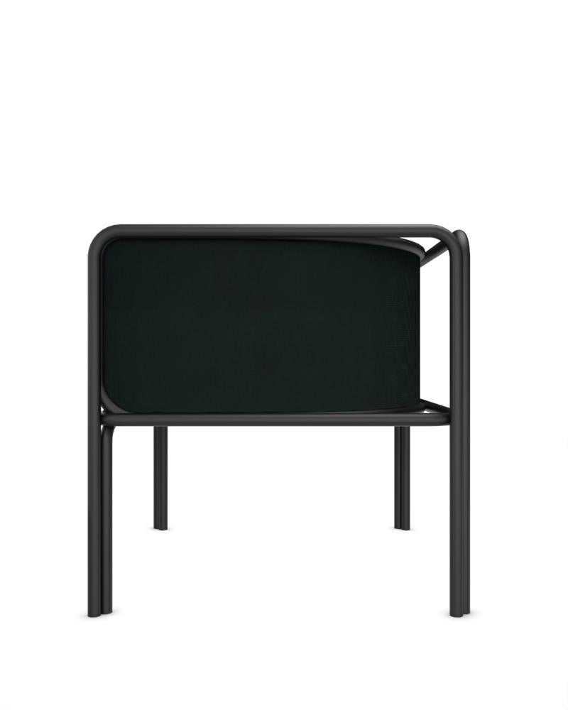 Portuguese Collector AZ1 Armchair Midnight Fabric & Black Metal by Francesco Zonca For Sale