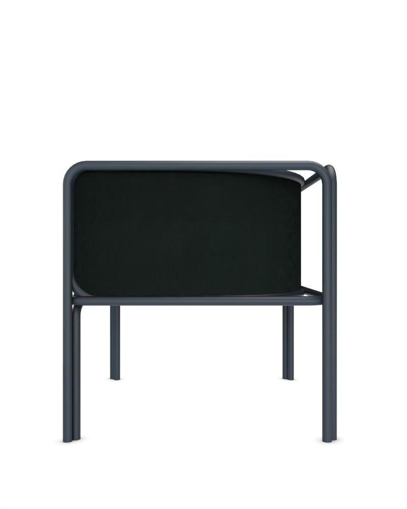 Portuguese Collector AZ1 Armchair Midnight Fabric & Dark Blue Metal by Francesco Zonca For Sale