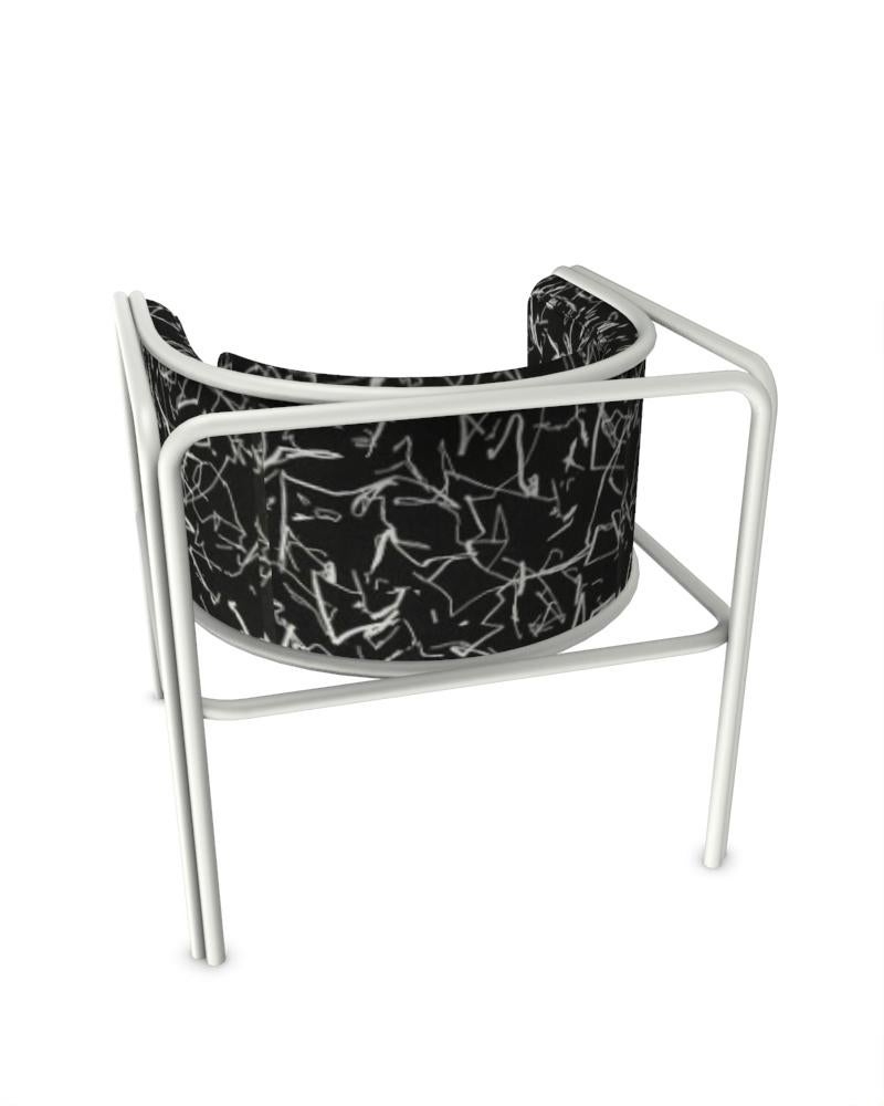 Fauteuil Collector AZ1 Tissu Noir et Métal Blanc par Francesco Zonca Neuf - En vente à Castelo da Maia, PT