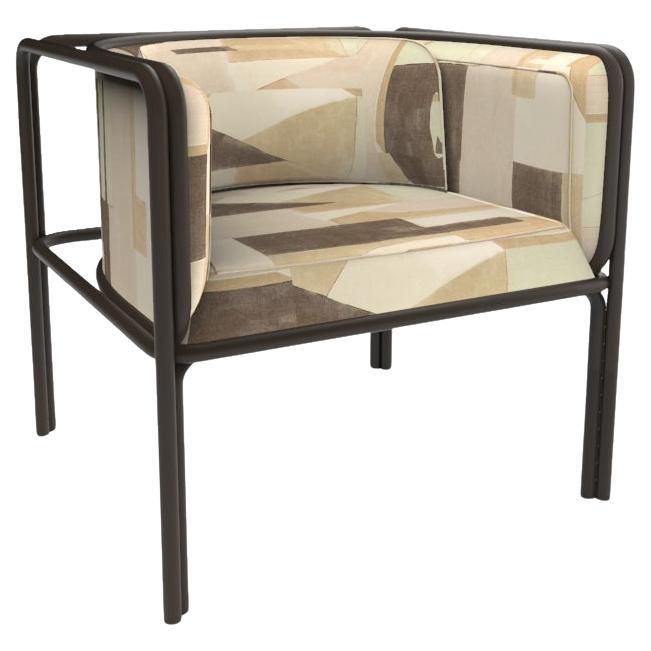 Collector AZ1 Armchair Silt Fabric & Dark Brown Metal by Francesco Zonca For Sale