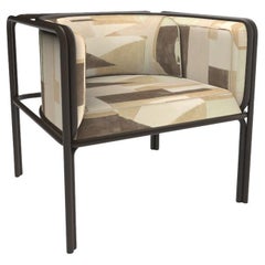 Collector AZ1 Sessel aus schluffigem Stoff und dunkelbraunem Metall von Francesco Zonca
