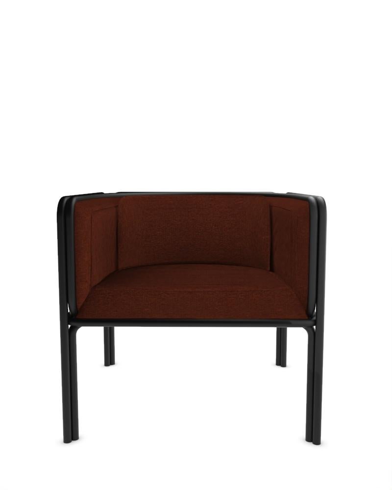 Collector AZ1 Armchair Designed by Francesco Zonca in Wood Fabric and Black Lacquered Metal

Introducing the AZ1 Armchair – a marriage of rugged strength and refined elegance. This unique chair, seamlessly blends the industrial allure of iron with