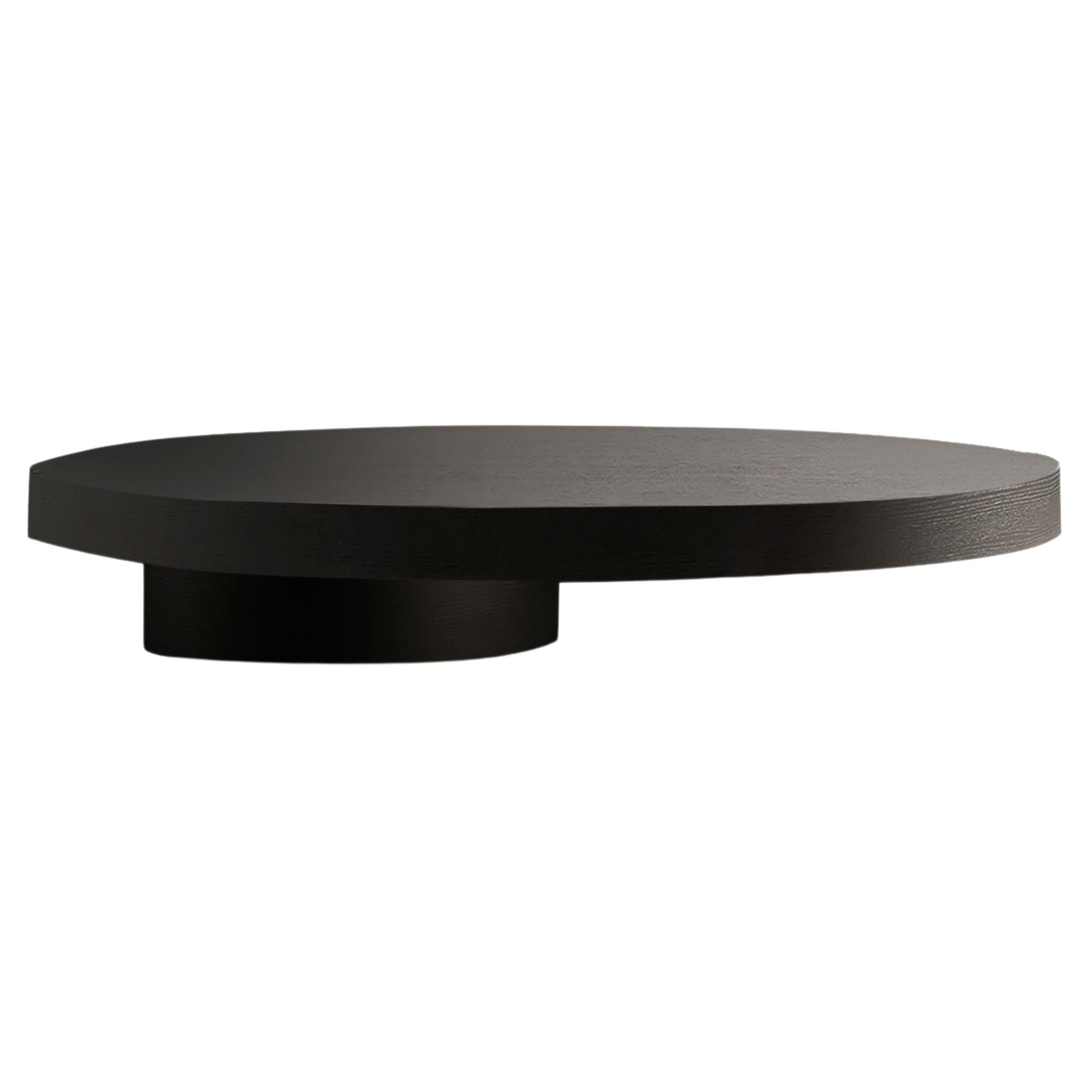 Bassa Center Table in Black Oak Wood by Collector Studio For Sale