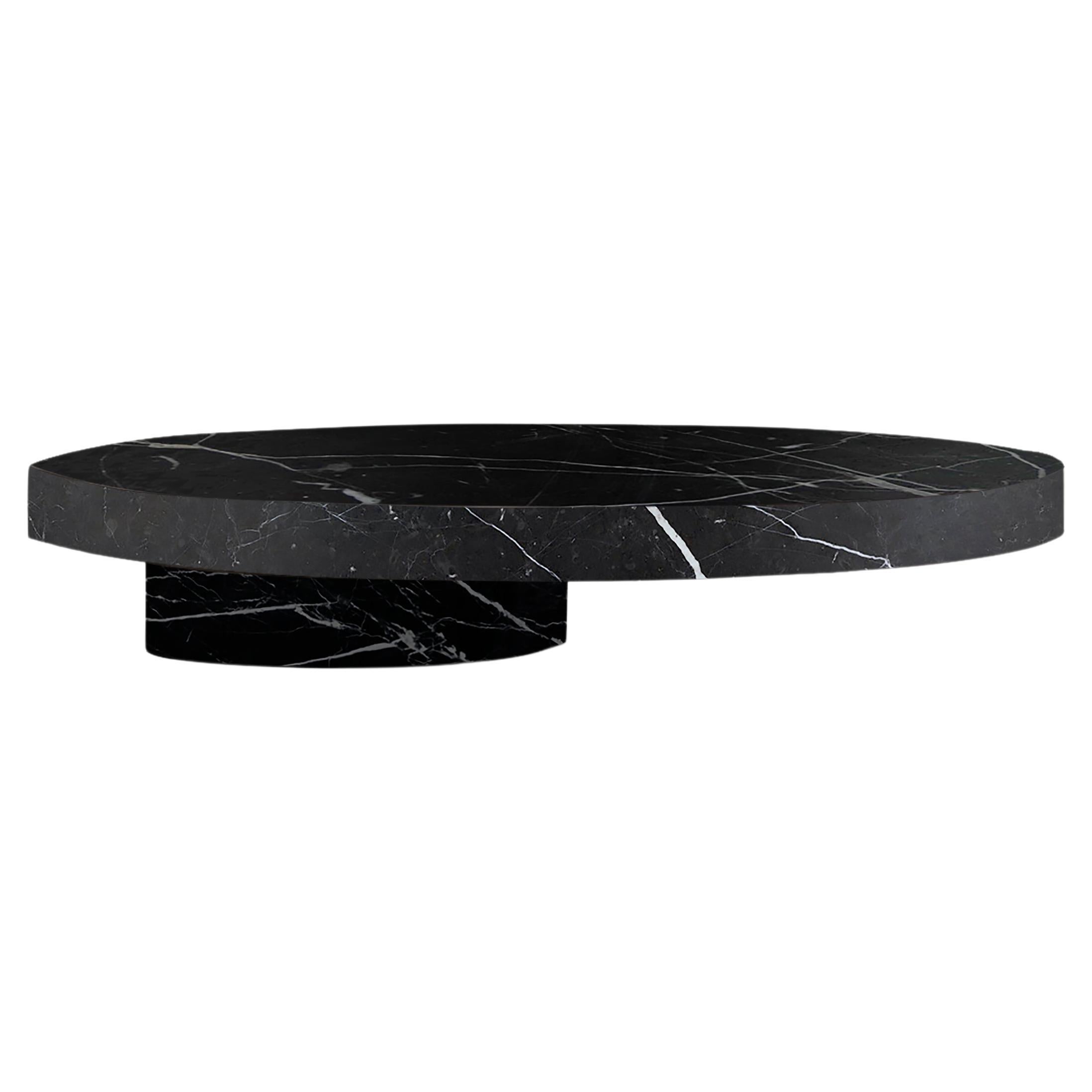 Bassa Center Table in Nero Marquina Marble by Collector Studio For Sale