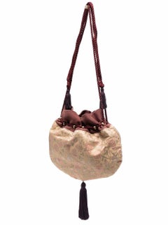 Collector Cartier 1980s Bordeaux Silk and Leather Shoulder Bag