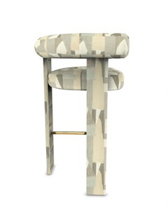 Collector Cassette Bar Chair Fully Upholstered in Alabaster Fabric by Alter Ego