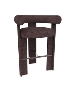 Collector Cassette Bar Chair Fully Upholstered in Dark Brown Fabric by Alter Ego