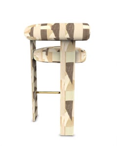 Collector Cassette Bar Chair Fully Upholstered in Silt Fabric by Alter Ego